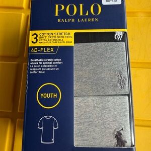 Polo Ralph Lauren Boys' Gray and Black Crew Neck Tee 3-Pack Sz M 10-12